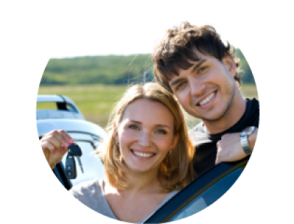 Couple smiling at the camera 