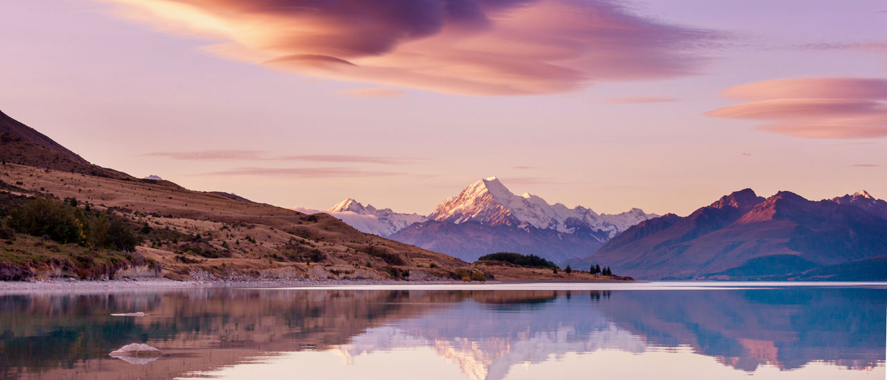 View of the majestic Aoraki Mount Cook,  New Zealand