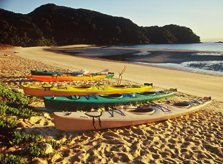Kayaks at Abel Tasman