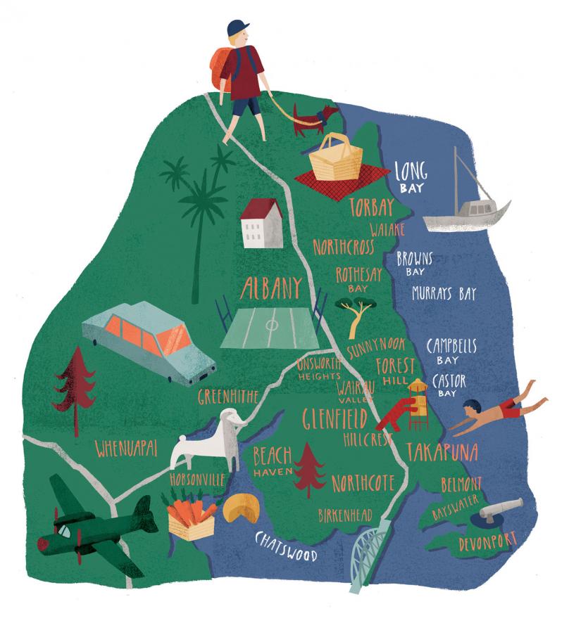 Illustrated map of the North Shore