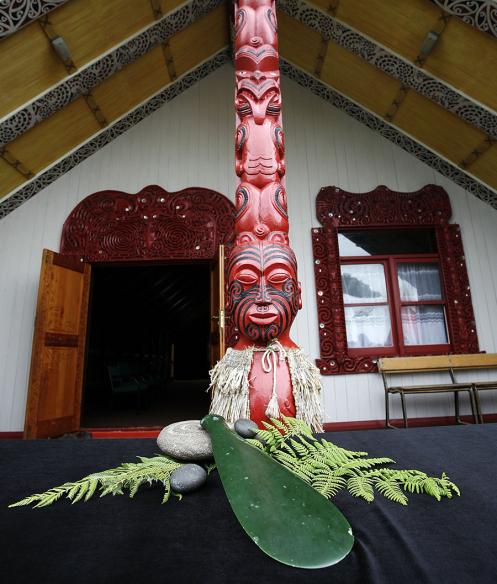 Patu on display at Takapuwahia Marae
