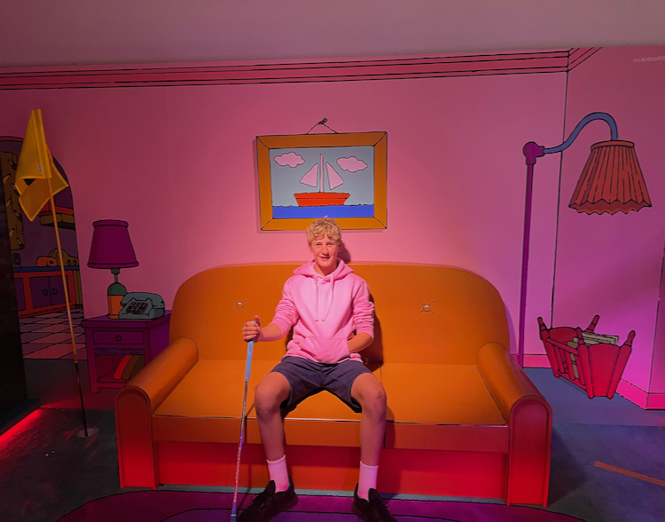 The Simpsons couch at Holey Moley Mini Golf in Christchurch