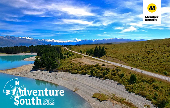 Adventure South Promotional image of scenic view of a walking track leading to a lake shore