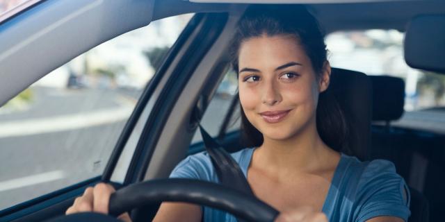 A woman driving