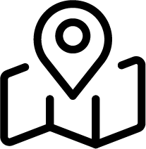 Illustration of map with pin points