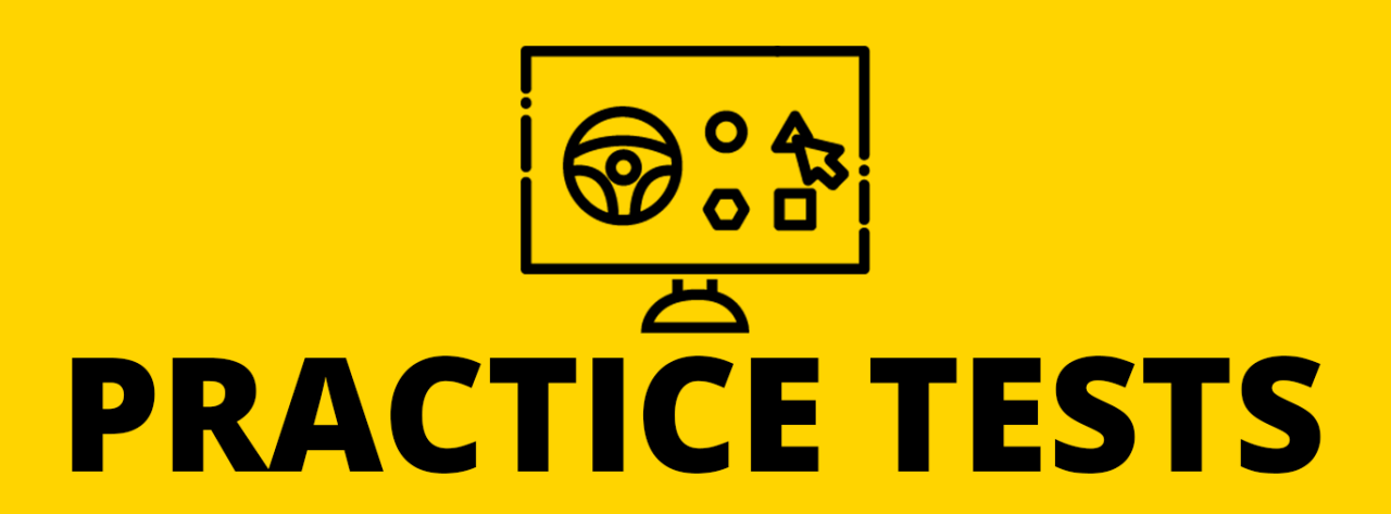 Illustration of a roadcode test with the Practice Tests l copy below