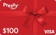 A red $100 Prezzy® Card