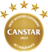 CANSTAR 2023 Most Satisfied Customers Pet Insurance award