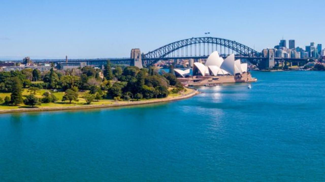 Sydney Opera House and Harbour Bridge on a clear day