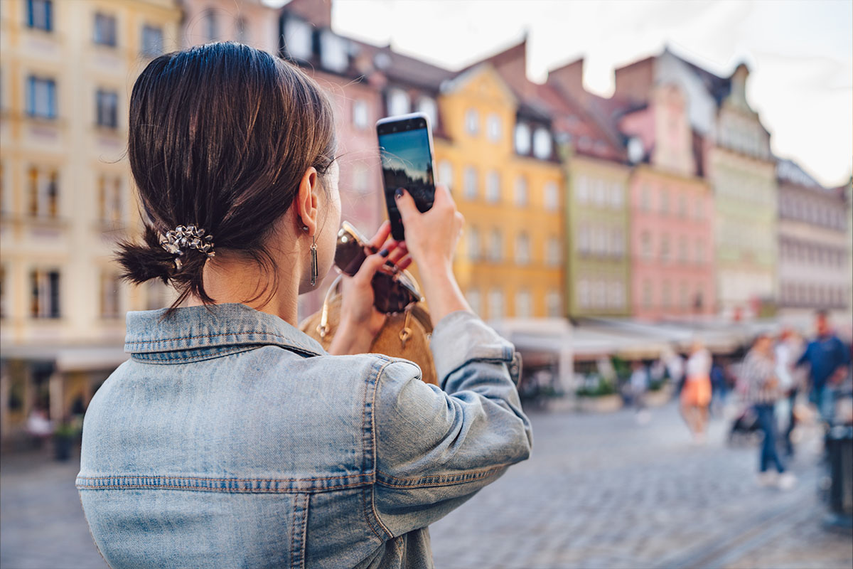 Taking a picture in Europe