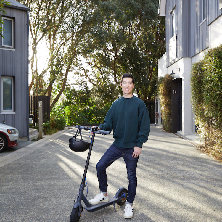 Blake with his e-Scooter