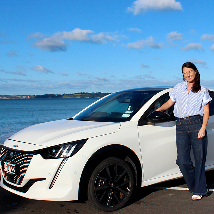 Anna Henwood says her Peugeot E-208 "feels more like the future." Photo by Estelle Sarney.