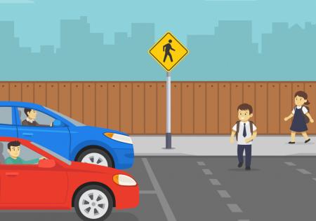 School crossing illustration