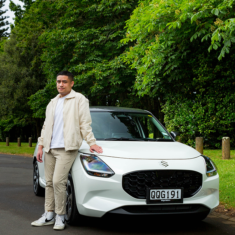 Gen Z, Thomas, takes the Suzuki for a spin.