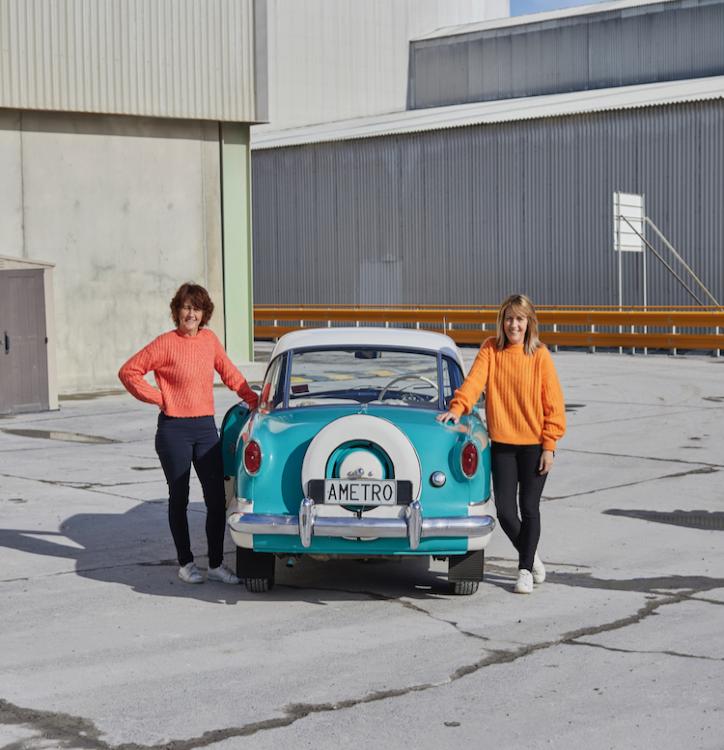 Vicki and Sally enjoy taking short trips in the 1956 Nash Metropolitan. Photo by