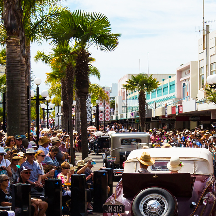 The Napier Art Deco Festival brings large numbers of visitors to the Hawke's Bay region.
