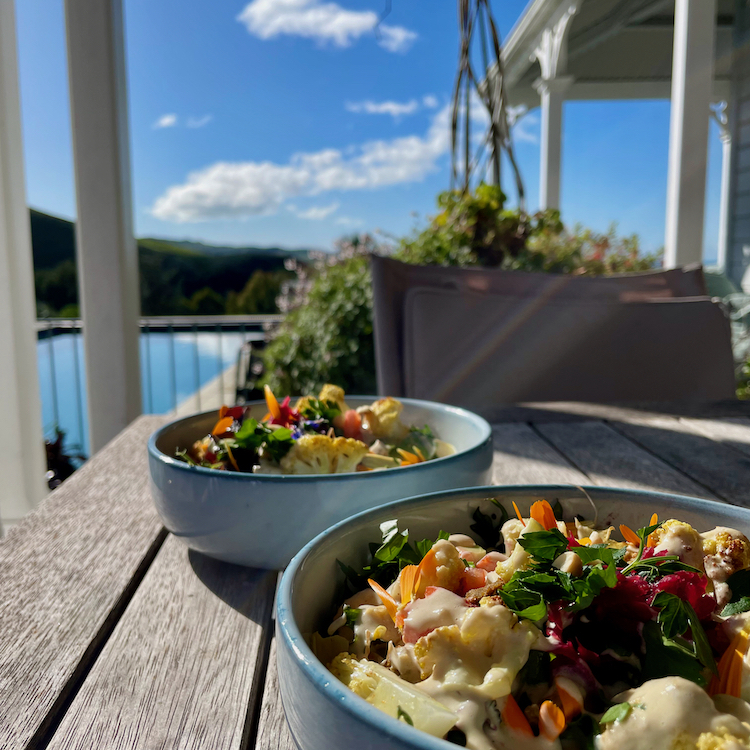 Plant-based lunch at Cape South. 