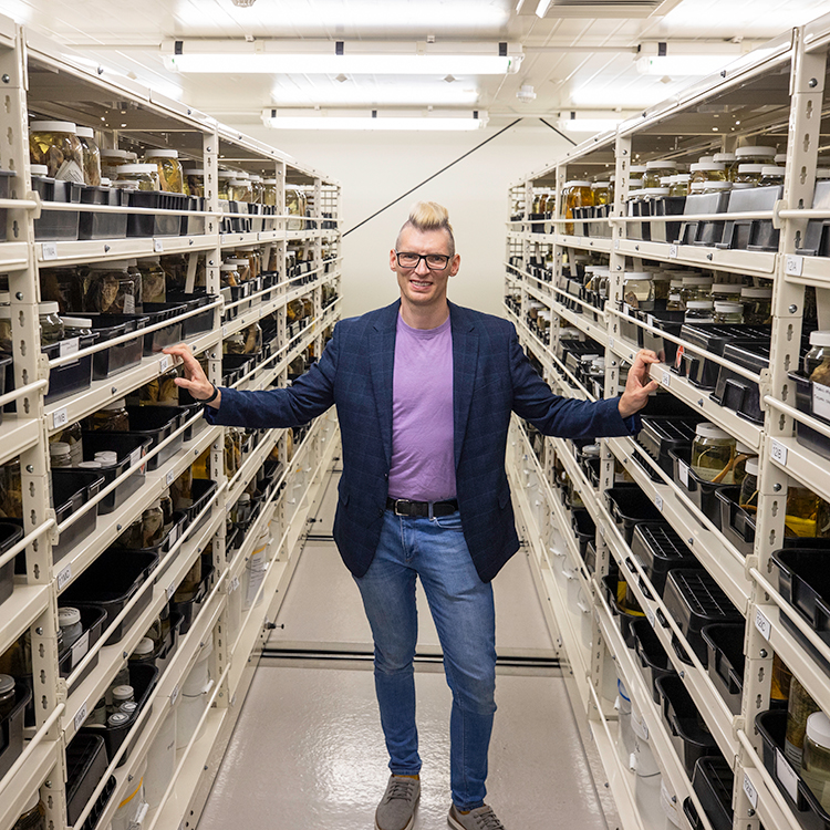 Dr Thom Linley at Te Papa. Photo by Nicola Edmonds.