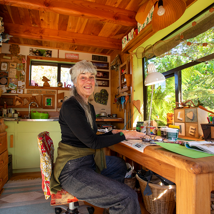 Karen Cooper in her studio. Photo by Tim Cuff.