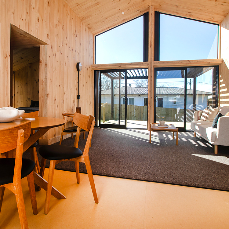 Living space in the Living House. Photo by Alan Gibson.