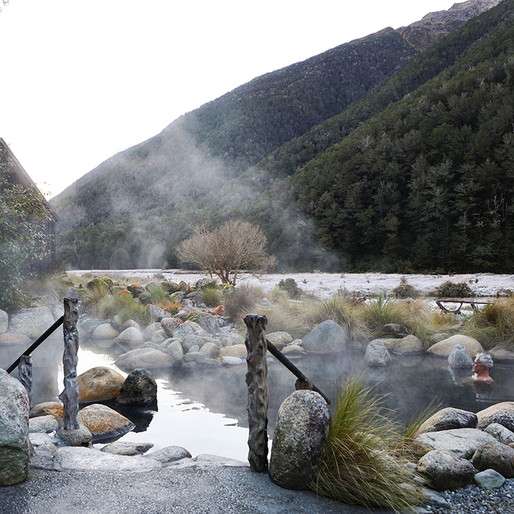The tranquil pools at Maruia Hot Springs.