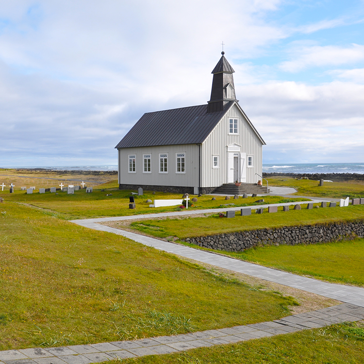 A picturesque coastal church in Iceland. Photo by Susan Buckland.