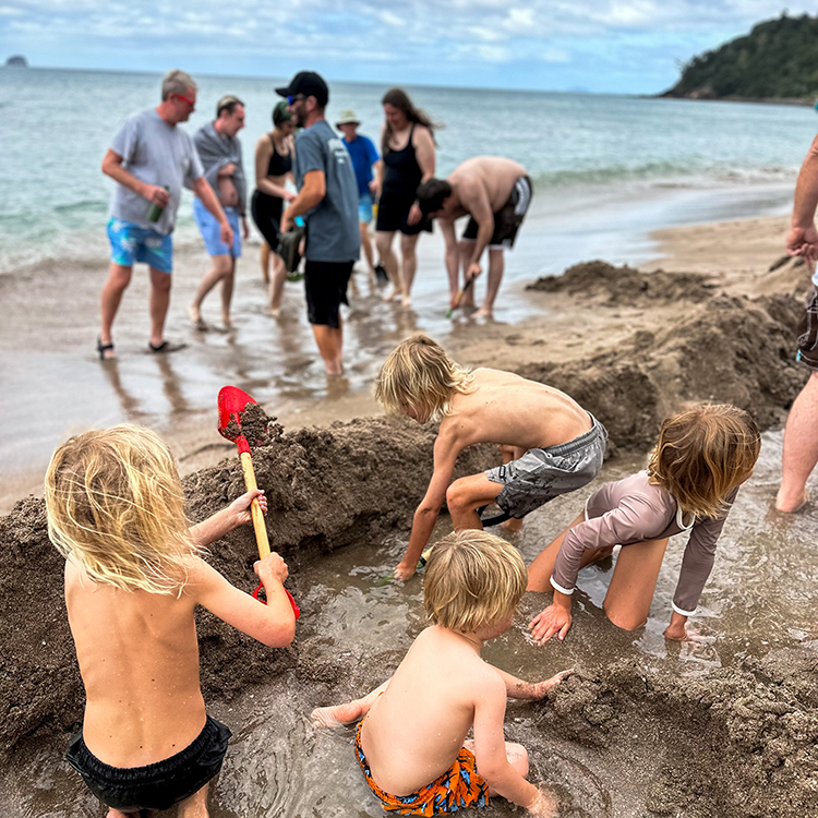 Hot Water Beach is a popular spot. Photo by Monica Tischler.