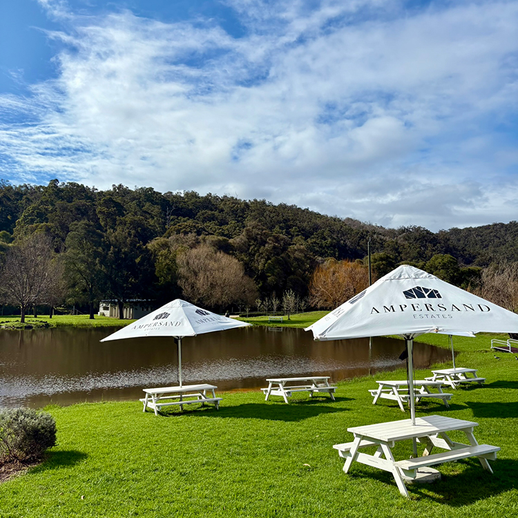 Lakeside sipping at Ampersand Estate in Margaret River. Photo by Jo Percival.