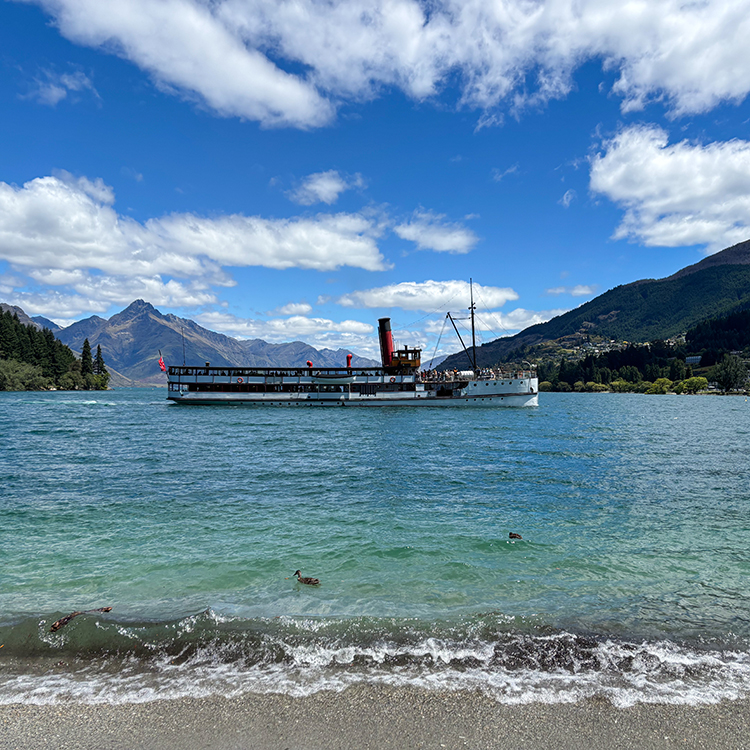 The famous TSS Earnslaw steamship on Lake Wakatipu. Photo by Monica Tischler. 