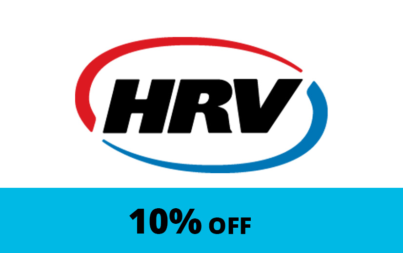 HRV logo with 10% Off caption