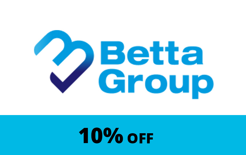 Betta Group logo with 10% Off caption