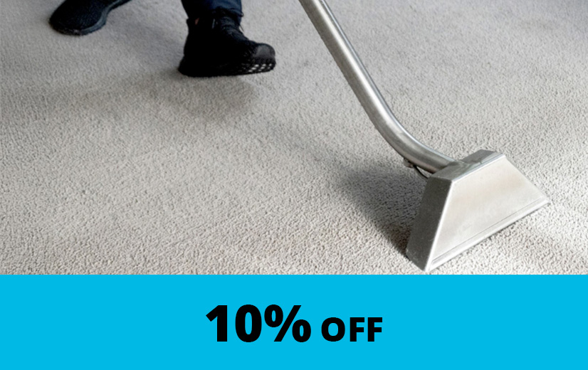 carpet cleaning device with 10% Off caption