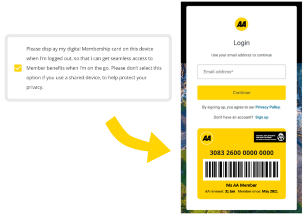 AA Digital Membership Card