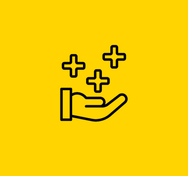 illustration of a hand holding plus signs