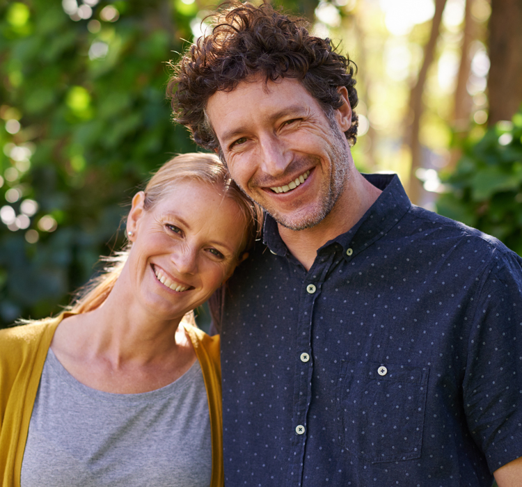 Couple smiling at the camera 