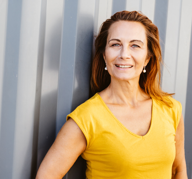 Woman smiling at camera
